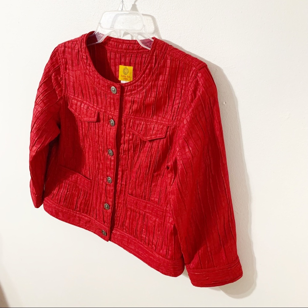 Ruby Road Petites Button Front Crinkled Fabric Co… - image 2